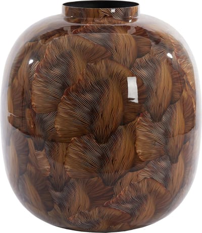 Light & Living Vaas Milos - Bruin - Ø37cm - Metaal - Modern - Bloemenvaas - Woondecoratie - Decoratieve vaas voor woonkamer of slaapkamer