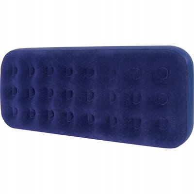 opblaasbaar luchtbed/campingmatras blauw 191x73x22 cm inclusief handpomp