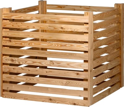 Compostbak Hout - GFT Bak - Tuinafval Verwerken - Ventilatie Openingen - 76 x 76 x 73 cm - Naturel