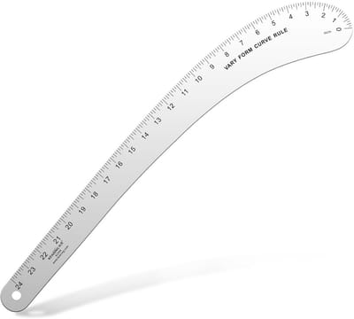 Franse Curve Liniaal 60 cm - Flexibele Patroonlijn/Heupcurve voor Naaien en Ontwerp
