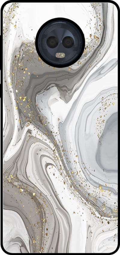 Smartphonica Telefoonhoesje Geschikt voor Motorola Moto G6 met marmer opdruk - TPU backcover case marble design - Zilver geschikt voor Motorola Moto G6