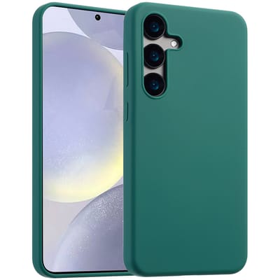 Accezz Hoesje - Geschikt voor Samsung Galaxy S24 - Liquid Silicone Backcover - Donkergroen