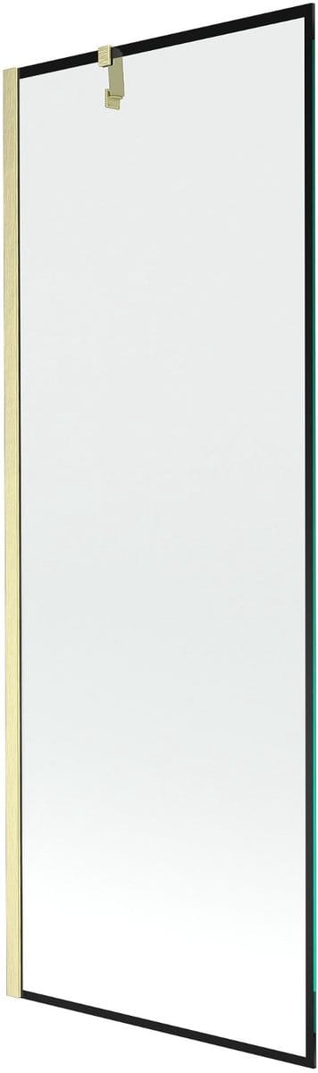 Mexen Next badwand scherm 1-deurs 70 x 150 , zwart frame, geborsteld goud - 895-070-000-00-70-55