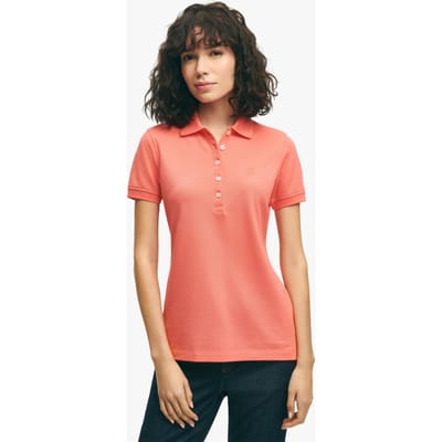 Brooks Brothers Supima Cotton Stretch Pique Polo Shirt Medium Pink Maat: L | Poloshirts Outlet | Dames | Blauw