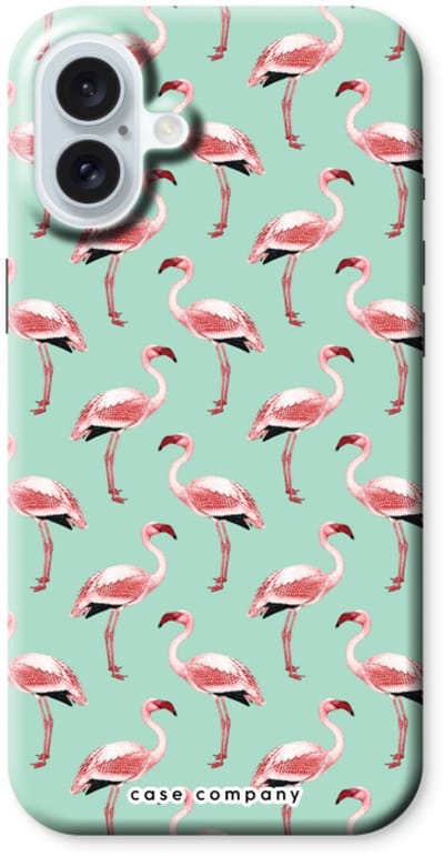 Case Company® - Hoesje geschikt voor iPhone 16 Plus hoesje - Flamingo - Tough Case - Maximale Bescherming alle Kanten en Schermrand