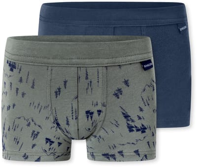 Shorts, set van 2, donkerblauw/groen - Fine Rib 92