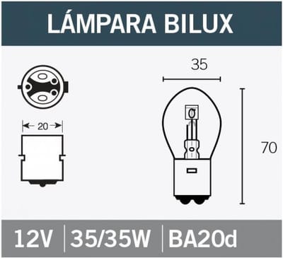 vicma autolamp 12v 35/35w ba20d / per stuk nieuw