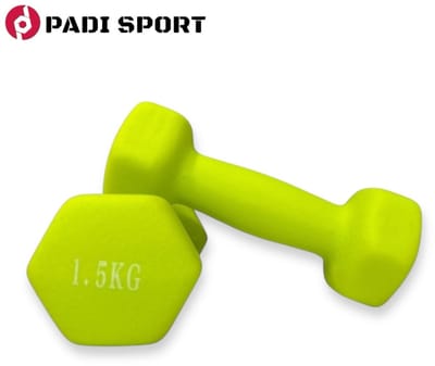Padisport - Dumbells 1,5 Kg - Halter - Gewichten Set Halters - Gewichten 1,5 Kg - groen - Gewichten