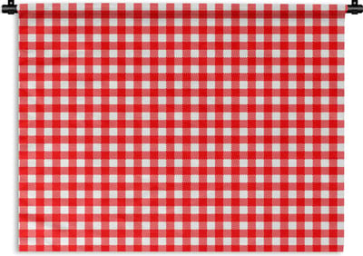 Wandkleed - Wanddoek - Rood - Rustiek - Patronen - 60x45 cm - Wandtapijt