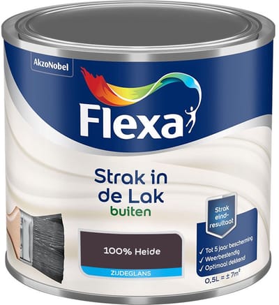 Flexa - Strak In De Lak Buitenlak Zijdeglans - 100% Heide - Mengverf - 500 Ml