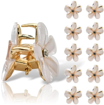 Dailygoods- Haarclips Mini - Bloemenhaarclips - Antislip Haarclips - Kapselaccessoires - 10 Stuks - Geschikt voor Feesten - Haarspelden