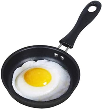 Mini Koekenpan 12 cm - Antiaanbak Laag, Geschikt voor Inductie en Elektrische Kookplaten, Ergonomisch Handvat, Compact en Lichtgewicht, Ideaal voor Eén Ei, Pannenkoeken en Kampeerreizen