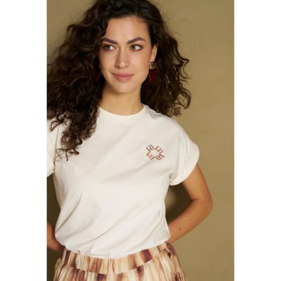 Lofty Manner T-shirt T Shirt Isole Relaxed Rolled U Rh17 120 Cream Dames Maat - XS