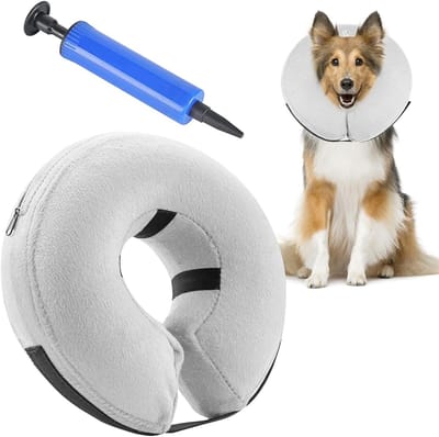 Comfortabele Opblaasbare Honden- en Kattenkraag voor Herstel na Operatie of Wonden, Verstelbare en Zachte Beschermkraag voor Dieren