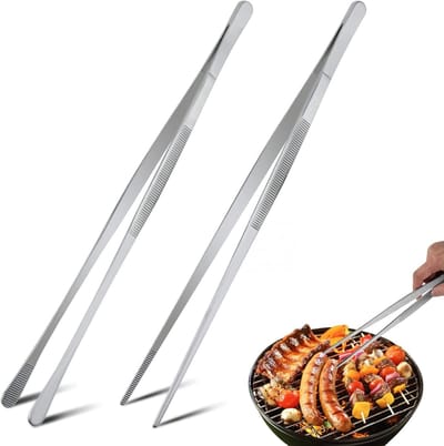 Grilltang - Roestvrij Staal - 30 CM - Keukentang - Professionele Tangpincet Voor Koken - Grillen En Bakken (Set Van 2)