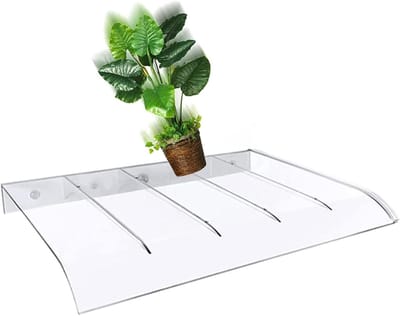 Transparante Luifel - Deur Overkapping - Entree Beschermen - Slagvast Polycarbonaat - 40 x 190 cm - Transparant