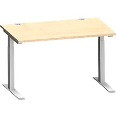 Schäfer Shop Genius bureau MODENA FLEX, C-voet rechthoekige buis, B 1200 x D 800 mm, ahorn/wit aluminium