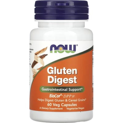 NOW Foods, Ondersteuning voor Glutenvertering, 60 Plantaardige Capsules