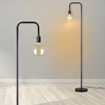 NETTLIFE E27 Vloerlamp | vintage | zwart| voetschakelaar | metalen | H 157cm | voor woonkamer slaapkamer kantoor (zonder lamp)
