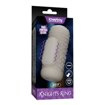 LoveToy - Knights Ring - Vibrerende Dual Purpose Sleeve - Spiraal - Wit