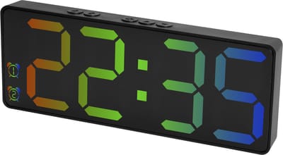 Nuvance Digitale Wekker - Digitale Klok - Wekkers voor Kinderen & Volwassenen - Reiswekker - Slaapkamer - Led Wekkers Digitaal - Zwart RGB