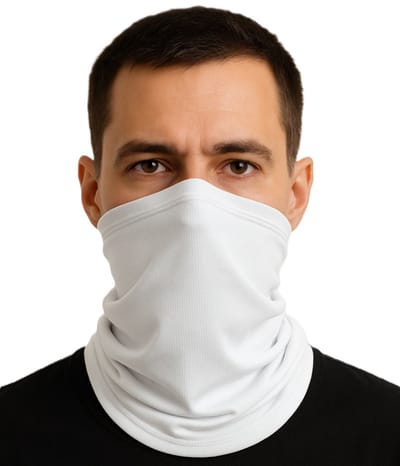 Multiuse Bandana En Col Sjaal in 1 I Hoofdband I Nekwarmer I Gezichtsmasker I Motormuts I Skiën I Snowboarden I Motorrijden I Wit