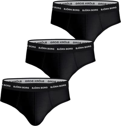 Björn Borg Cotton Stretch brief - heren slips (3-pack) - zwart