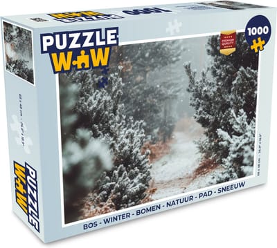 Puzzel Bos - Winter - Bomen - Natuur - Pad - Sneeuw - Legpuzzel - Puzzel 1000 stukjes volwassenen