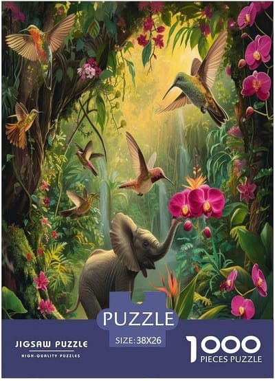 Olifant Puzzel - Legpuzzel Volwassenen - Ontspanning Thuis - Unieke Vorm Stukjes - 38x26cm 1000 Stuks