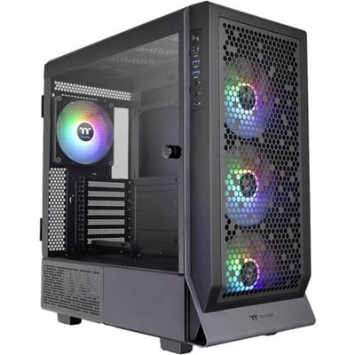Thermaltake CA-1X5-00M1WN-00 Midi-tower Gaming-behuizing Zwart 4 voorgeïnstalleerde LED-ventilators, Zijvenster