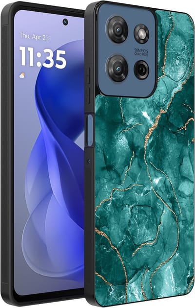 Smartphonica Telefoonhoesje Geschikt voor Motorola Moto G Power 2025 / G Play 2025 met marmer opdruk - TPU backcover case marble design - Groen Goud geschikt voor Motorola Moto G Play 2025;Motorola Moto G Power 2025