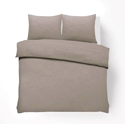 Husch Dekbedovertrek - Embossed Flower - 200x200/220 - Beige