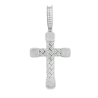 Juwelier Zwartevalk - Zilveren (gerhodineerd) kruis hanger met zirkonia - 24.394