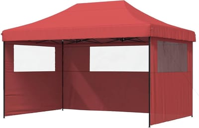 Opvouwbare Partytent - Pop-up Paviljoen - Feestelijke Gelegenheden - Inclusief Zijpanelen - 440 x 292 cm - Bordeauxrood