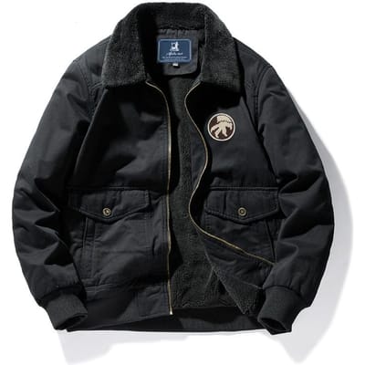 Herfst en Winter Nieuwe Katoen-gevoerde Kleding voor Jonge Mannen, Verdikt Velours, Losse Grote Maat Casual Katoenen Kleding, Katoen-gevoerde Jassen voor Mannen 4XL black
