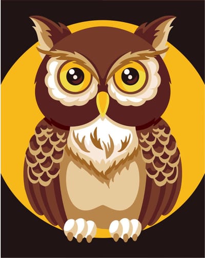 Schilderen op nummer - MINI015 - OWL - UIL Afmeting 13 x 16 cm