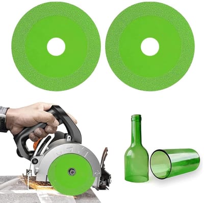 VVGoods - Super dunne diamant snijschijf voor haakse slijper - 115 mm - glas snijwiel - Jade - Crystal - wijnflessen - nieuw design - 2 stuks