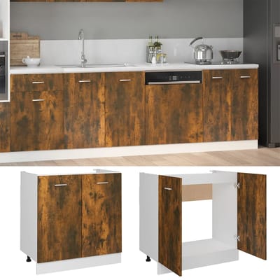 vidaXL - Wastafelonderkast - Lyon - 80x46x81,5 - cm - gerookt - eikenkleurig