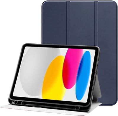 Tablet Hoes Geschikt voor Apple iPad 11 (2025) / 10.9 (2022) | Luxe Tri-Fold Book Case | Kunst Leren Bescherm Hoes | Standaard Functie | Blauw