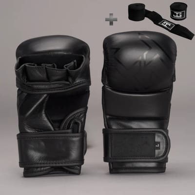 Joyagear Strike Thailand MMA Sparring Handschoenen Zwart – Maat XL – Echt Leer – 8 oz – Dubbel Sluitingssysteem & Extra Polsondersteuning