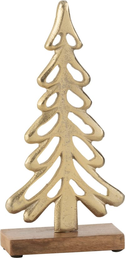 J-Line decoratie boom Op Voet - aluminium/hout - goud - large