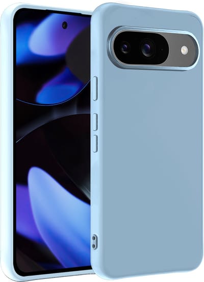 Hoesje - Geschikt voor Google Pixel 10 - Sterk & Shockproof - Siliconen Case - Hoes Cover - Telefoonhoes - Lichtblauw
