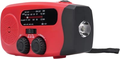 Noodradio met slinger - Weerradio AM/FM - Buitenactiviteiten en nood - SOS alarm en zaklamp - 2000mAh batterij - Zwart