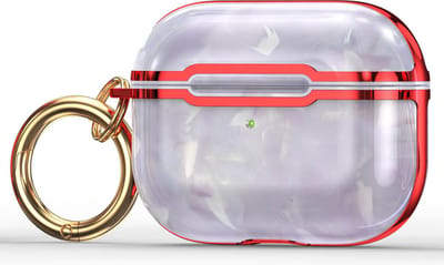 Case cover - Apple Airpods 3 - paars rood - siliconen marmer patroon