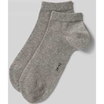 FALKE Happy 2-Pack kort eenkleurig katoen multipack sneakersokken enkelsokken dames grijs - maat 39-42