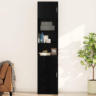 vidaXL - Wandkast - Zwart - eiken - 50 - x - 42.5 - x - 40 - cm - Bewerkt - hout