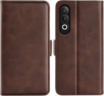 MobyDefend Hoesje - Geschikt voor OnePlus Nord CE 4 - Luxe Wallet Book Case (Sluiting Zijkant) - Bruin