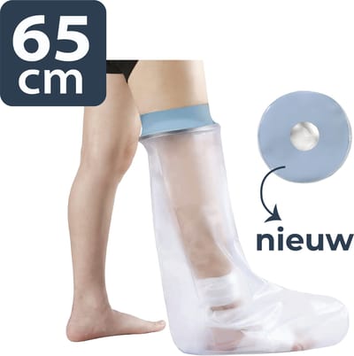 Waterdichte Douchehoes Been – Gipshoes Half Been – 65 cm – Knie & Onderbeen – Medisch silicone & Latexvrij | Het Herstel Loket®