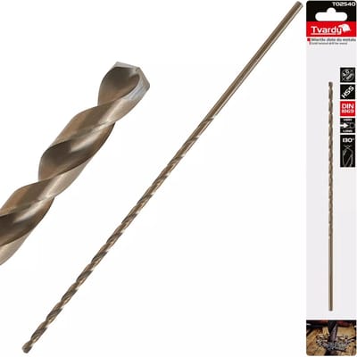 Tvardy HSS DIN1869 - Lange metaalboor - 4.0 x 220 mm - Goudkleurig - Voor diepboren - HSS materiaal