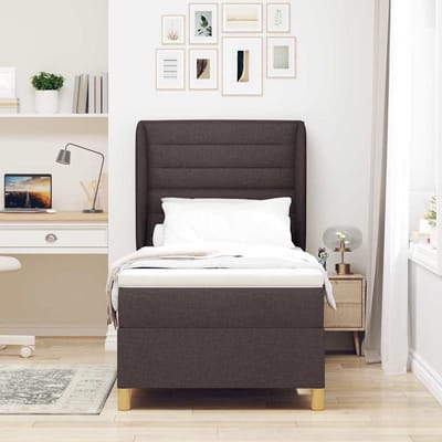 vidaXL - Boxspring - bed - met - matras - Donkerbruin - 200 - x - 100 - cm - Stof